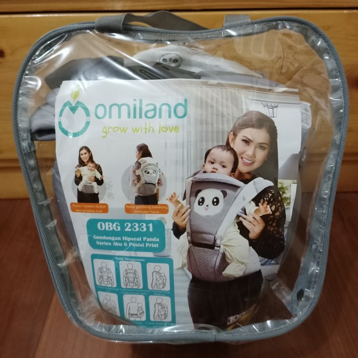 Gendongan Hipseat Omiland Panda Series Abu 6 Posisi OBG 2331