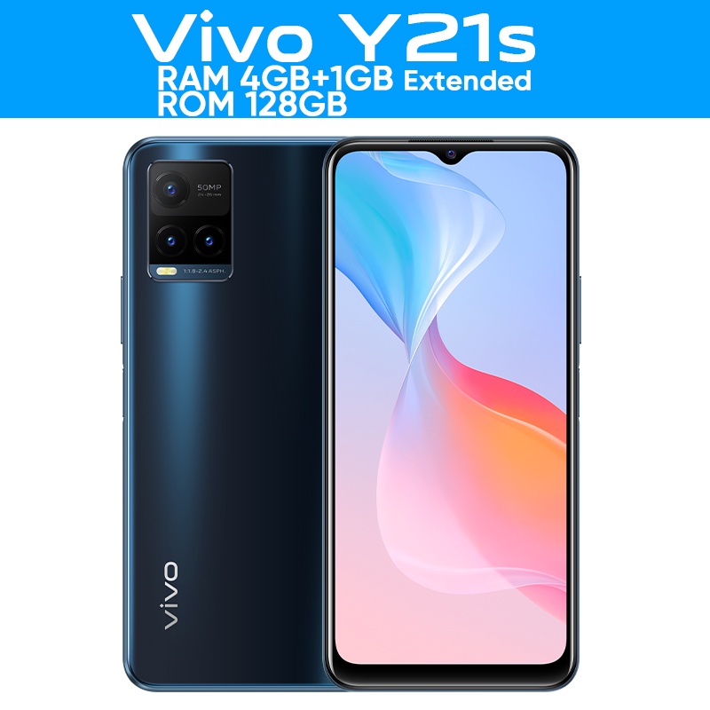 VIVO Y21 Vivo Y21A RAM 4GB+1GB ExtenDed ROM 64GB GARANSI RESMI Handphone vivo hp vivo y20 terbaru COD-Y21s Blue 4/128