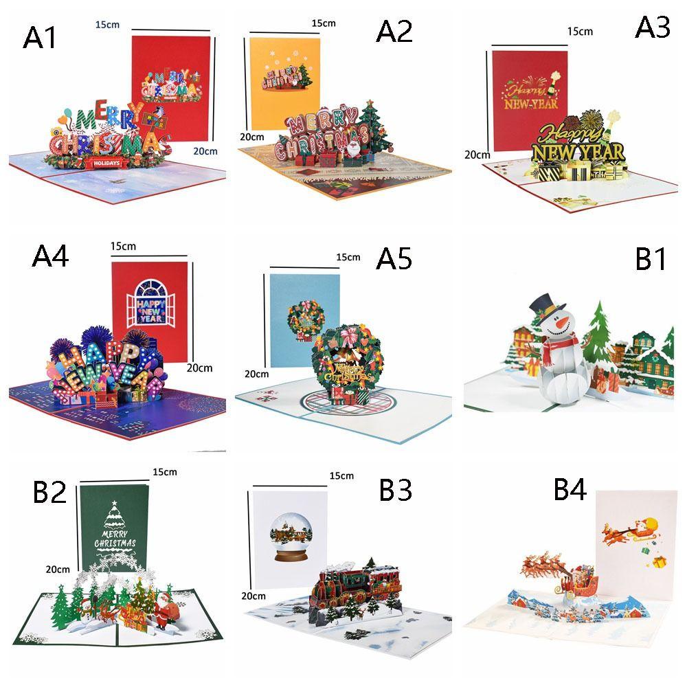 [Elegan] Kartu Natal Family Birthday Xmas Tree Santa Undangan Tahun Baru Party Kid Festival Decoration