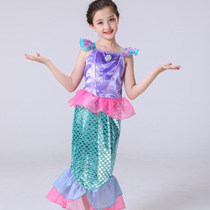 Kostum Mermaid / Kostum Princess Ariel / Baju Putri Duyung Anak Import Asli
