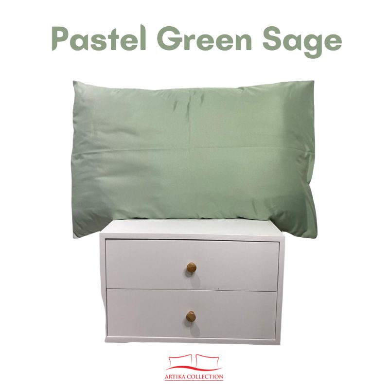 Hanya Tambahan Sarung Bantal Guling Pastel Green Sage Queen Size