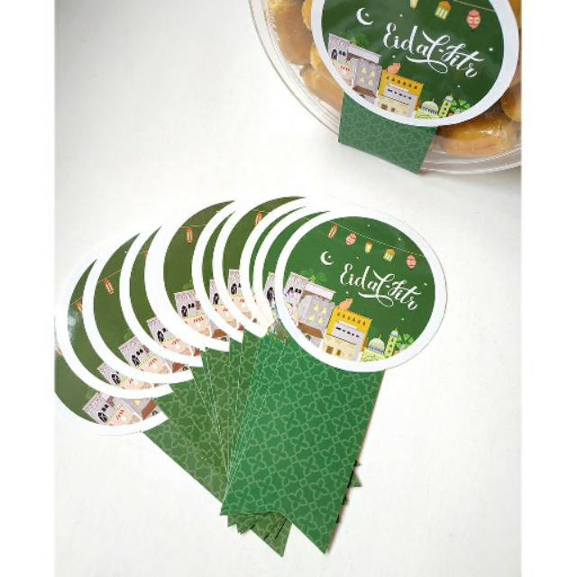 

Stiker toples kue kering sticker lebaran segel label paper belt sabuk sleeve templan toples idul fitri (25pcs)