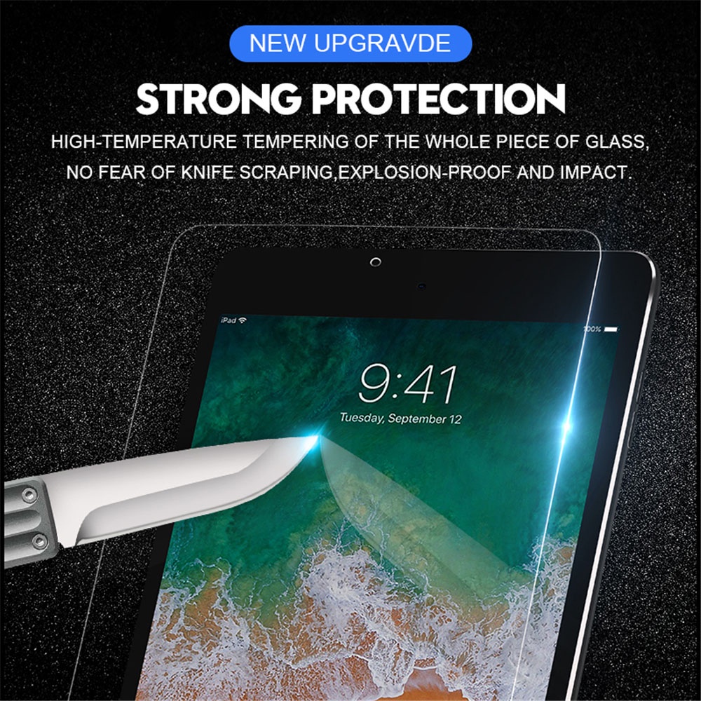 (2 Pak) Pelindung Layar Tempered Glass Untuk Apple iPad Air Mini 1 2 3 4 5 6 7.9 8.3 9.7 10.5 10.9 2017 2018 2020