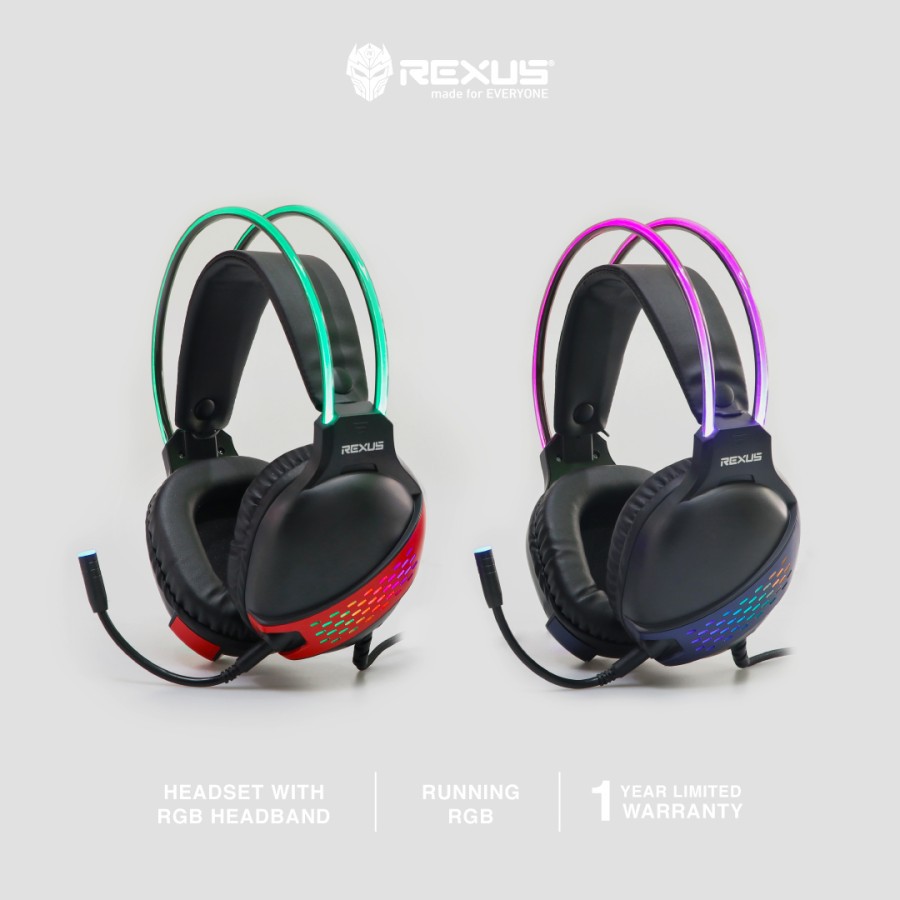 Rexus Headset Gaming Vonix F88 With RGB Headband