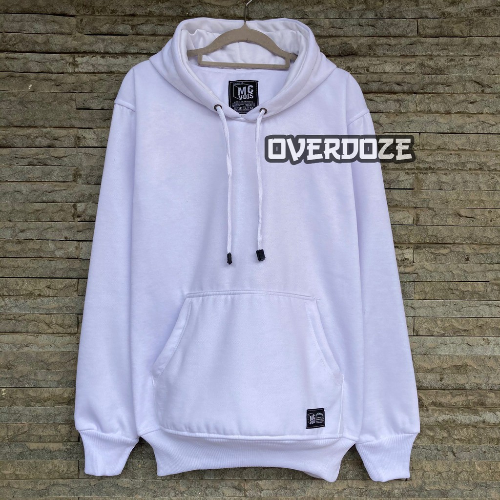 Sweater Hoodie Polos Pria Wanita Switer Cowok Premium Distro (BAYAR DI TEMPAT)-Putih(14)