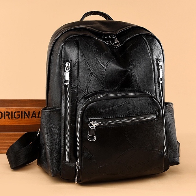 TAS RANSEL WANITA IMPORT KULIT HITAM MANIYA TA485B5 PREMIUM BACKPACK SEKOLAH BESAR PUNGGUNG GENDONG KERJA KULIAH FASHION KOREA REMAJA BATAM BRANDED