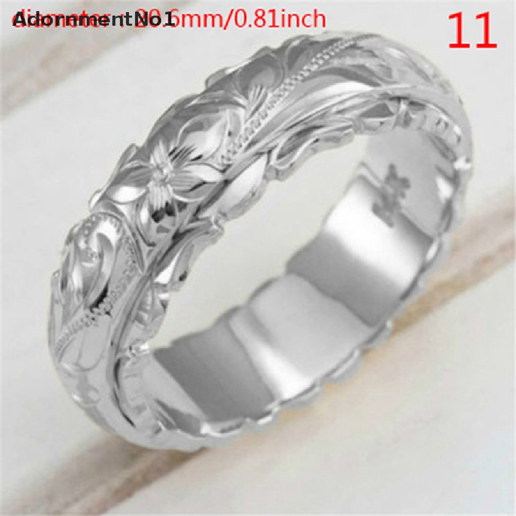 (AdornmentNo1) Cincin Lapis Emas 14k Motif Ukir Bunga Untuk Wanita