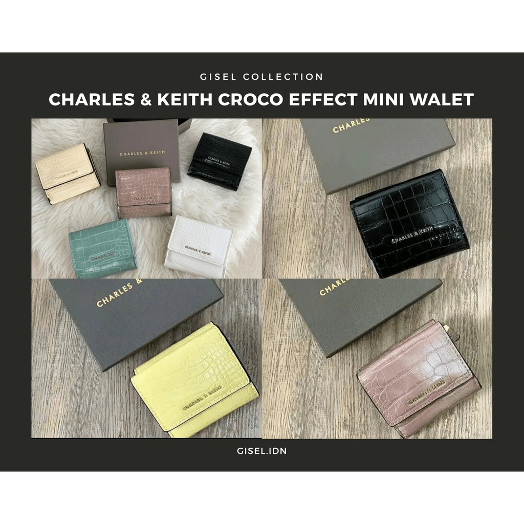 Charles & Keith Croc Effect Mini Wallet Dompet Wanita