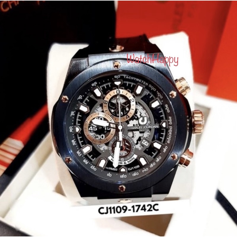 WatchHappy Charles Jourdan CJ1109-1742C CJ1109 CJ 1109 Mens Watch Sport Chrono Best Seller Original