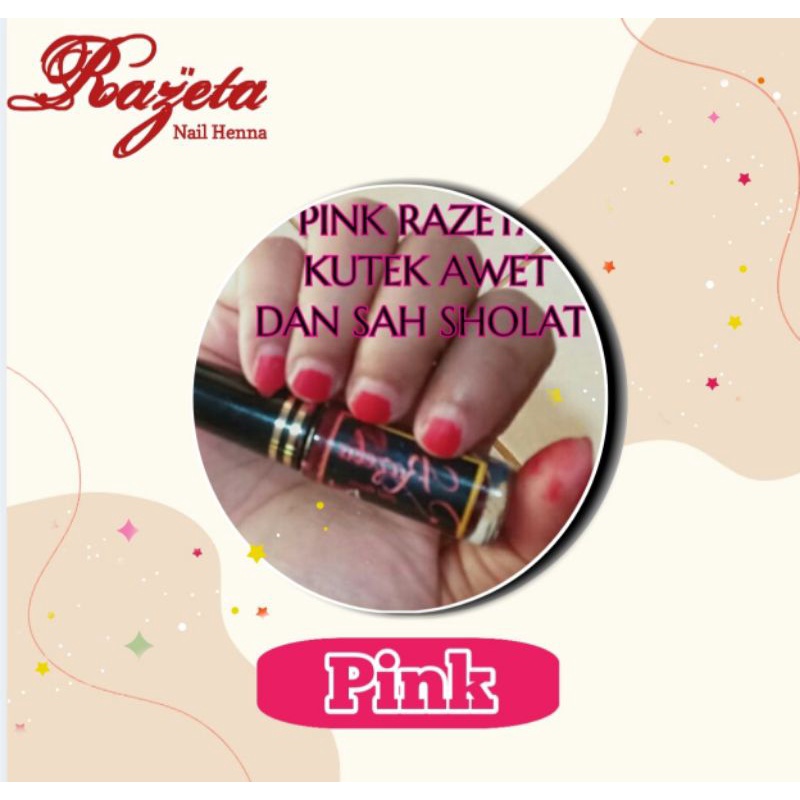 (MASTER STOKIS) PROMO RAZETA NAIL HENNA- HALAL - AWET 3 bulan - No luntur luntur