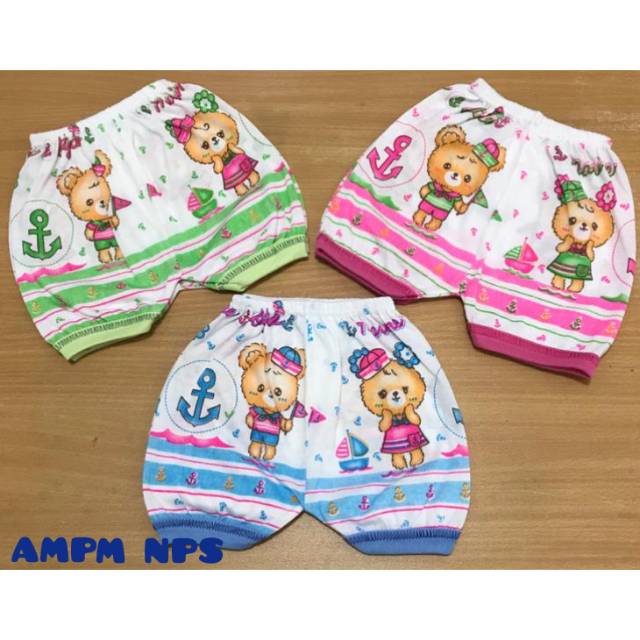 celana segiempat bayi newborn (0-6BLN) motif karakter katun