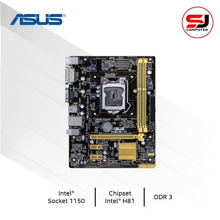 ASUS H81M-K MOTHERBOARD iNTEL SOCKET LGA 1150, GEN 4,USB3,SATA3 NEW