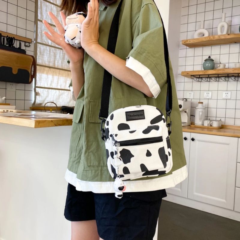 N_B_S / CAPILLO COW Tas Selempang Motif Sapi Tas selempang wanita Korean style Tas selempang mini