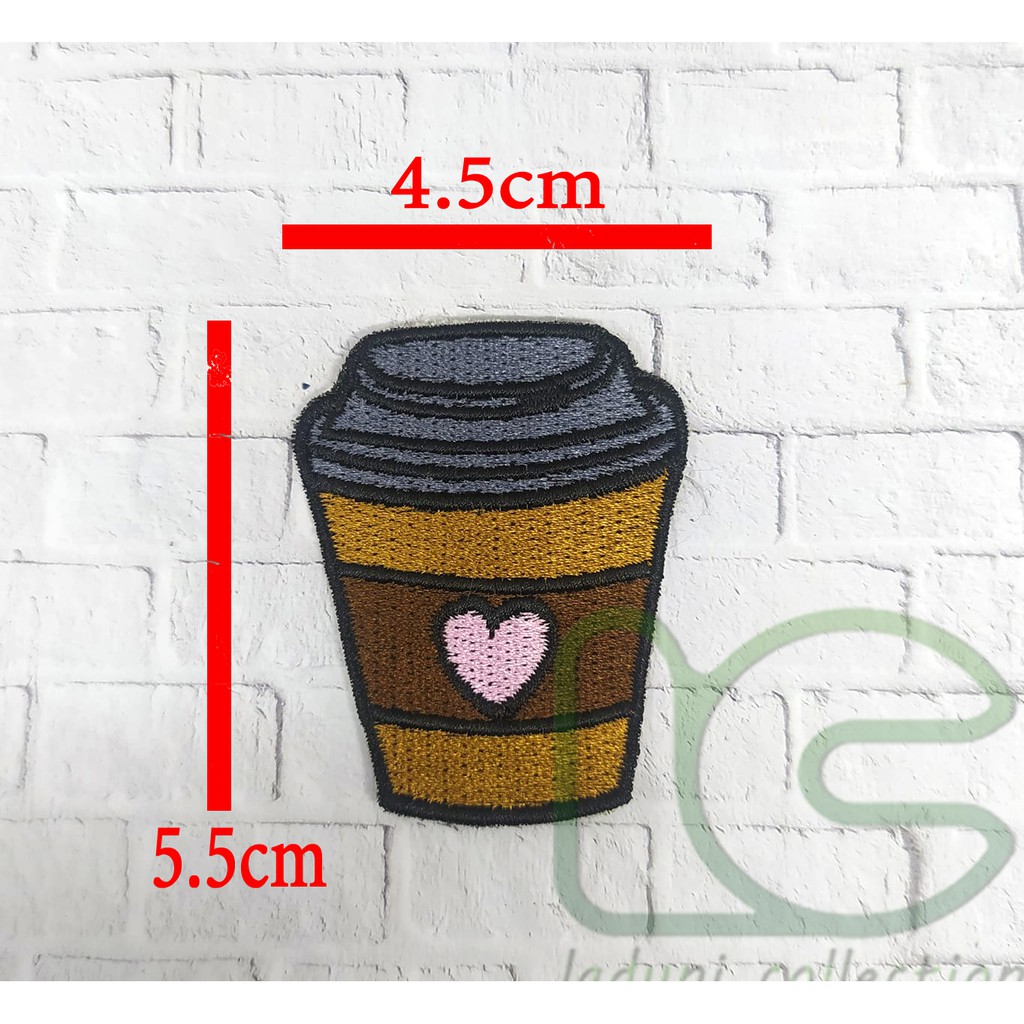 Patch Bordir COFFEE CUP / Bordir Tempel