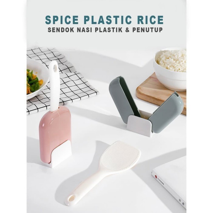 Centong Sendok Nasi Plastik Buka Tutup Otomatis Rice Spoon Ajaib Dapur