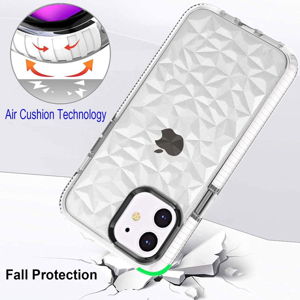 Casing Tpu Iphone 11 12 13 Pro Max X Xr 6 7 8 Plus Shockproof Motif Berlian 3d