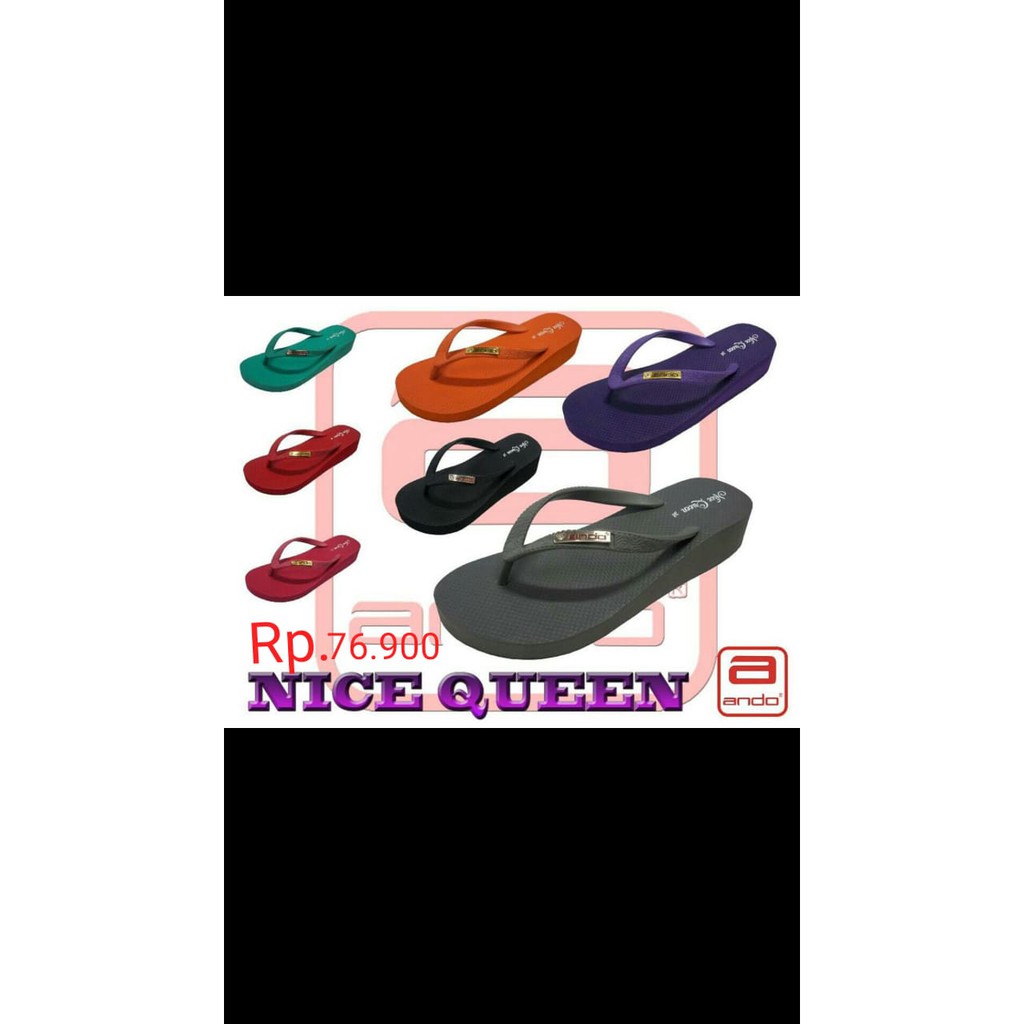 TERLARIS!! SENDAL KEMASAN VAKUM WANITA WEDGES ANDO NICE QUEEN 36-40