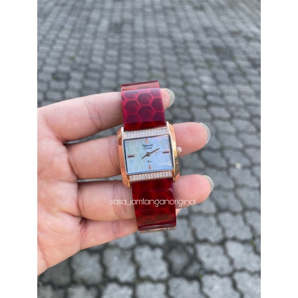 Jam Tangan Alexandre Christie Ac 2591 Original Red Wanita