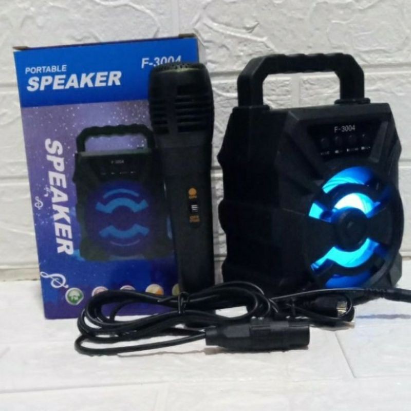 SPEAKER BLUETOOTH PROTABLE F-3004 FREE MIC//SPEAKER KARAOKE TERMURAH