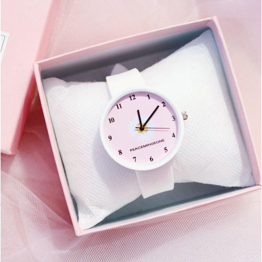 BAJ Jam Tangan Quartz Analog Korea Motif Bunga Daisy Untuk Wanita / Jam Tangan Bunga Import JF075