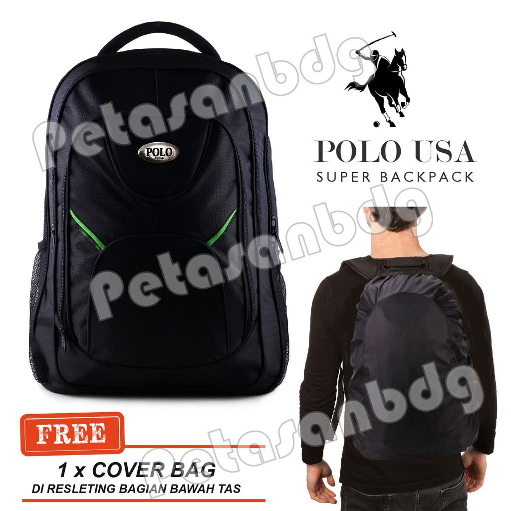 PTS -Tas Ransel Polo USA Backpack STANDARD + Raincover