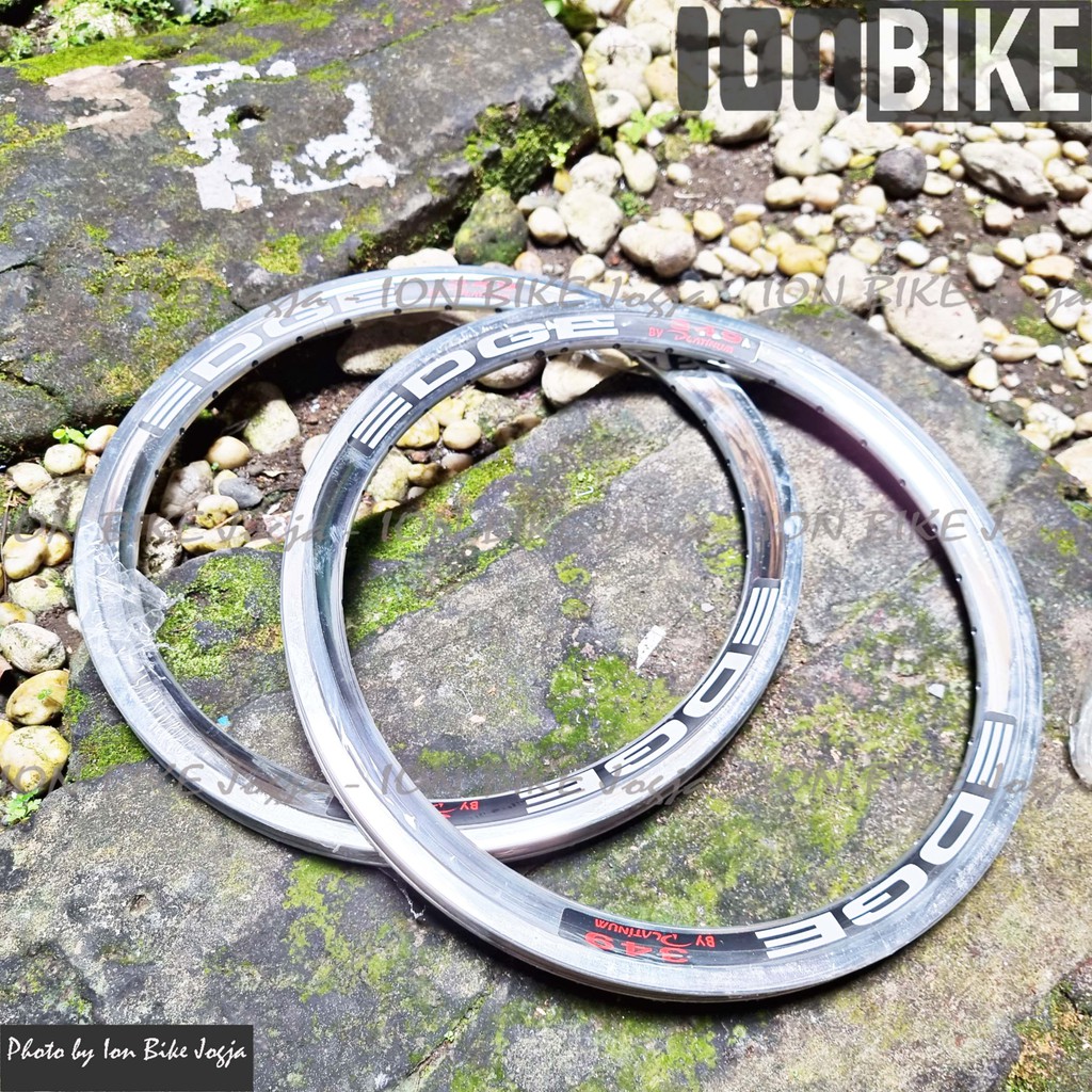 sepasang velg edge 16 x 1 3/8 349 32 hole SILVER - velg 16 plus + 32H murah 30mm sepeda lipat seli