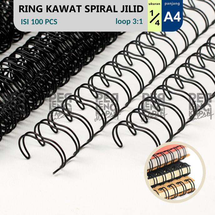 

Ring Kawat Spiral Jilid 1/4 A4 Spiral Wire 1/4 A4 3:1 35Lobang Best Produk