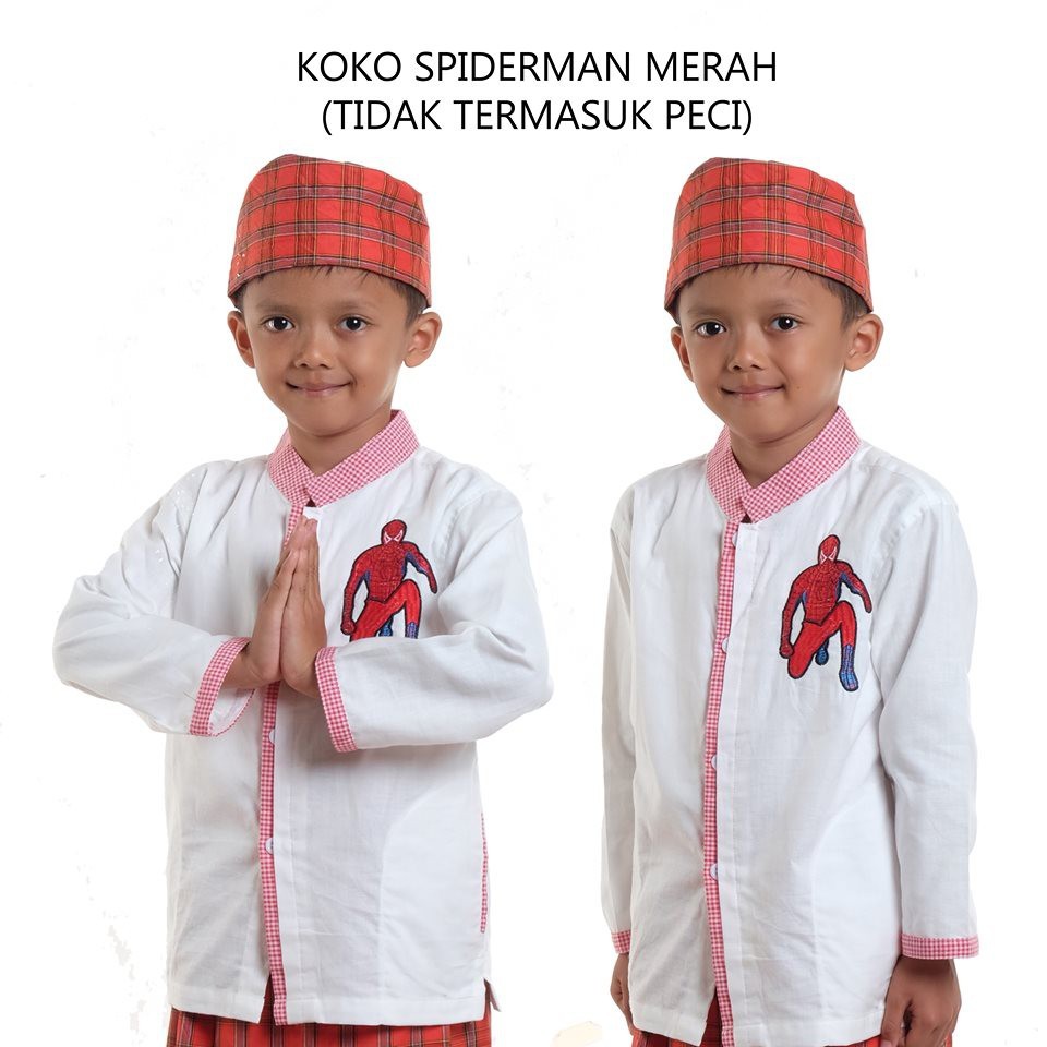 Baju koko anak spiderman merah