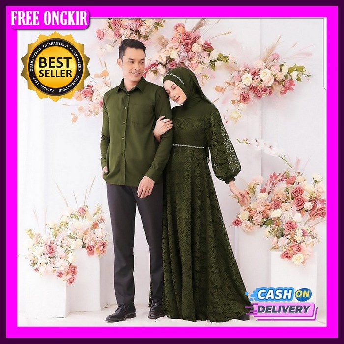Reyhan Reyhana Red Valvet By Silmi Couple Kekinian Baju Couple Busana Muslim Baju Sarimbit Keluarga 