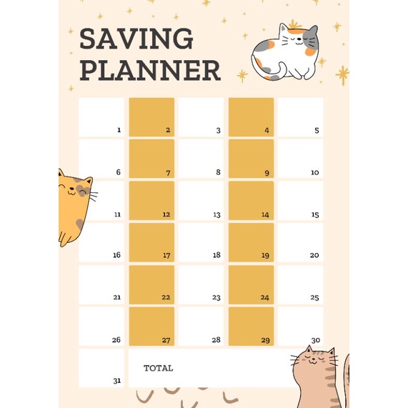 

stiker saving planner Stiker challenge tabungan