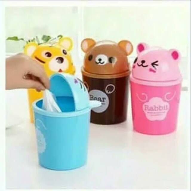 Tempat Sampah Meja Mini Karakter / Tong Sampah Mobil Animal Karakter Unik