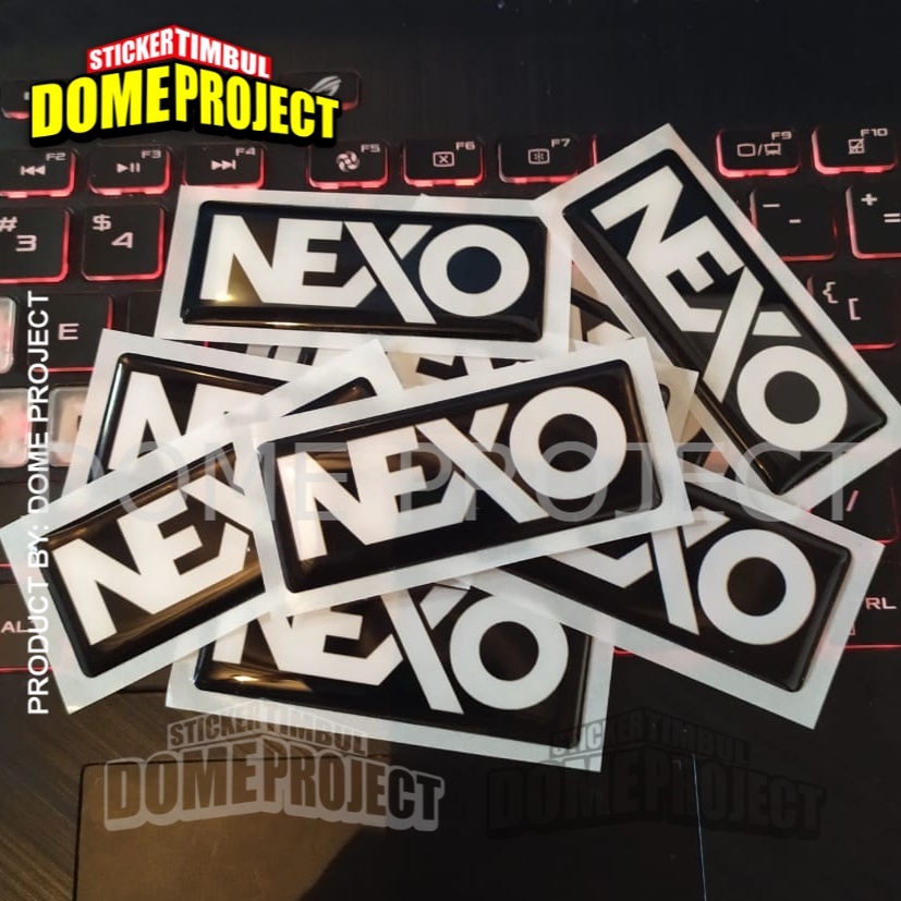 STIKER TIMBUL EMBLEM STIKER SOUND NEXO STIKER AUDIO STICKER LENTUR 3D BENTUK KOTAK UKURAN 28MM X 70MM