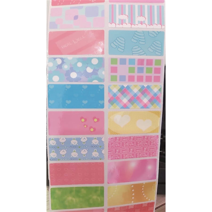 

Stiker label nama waterproof Pastel Pattern