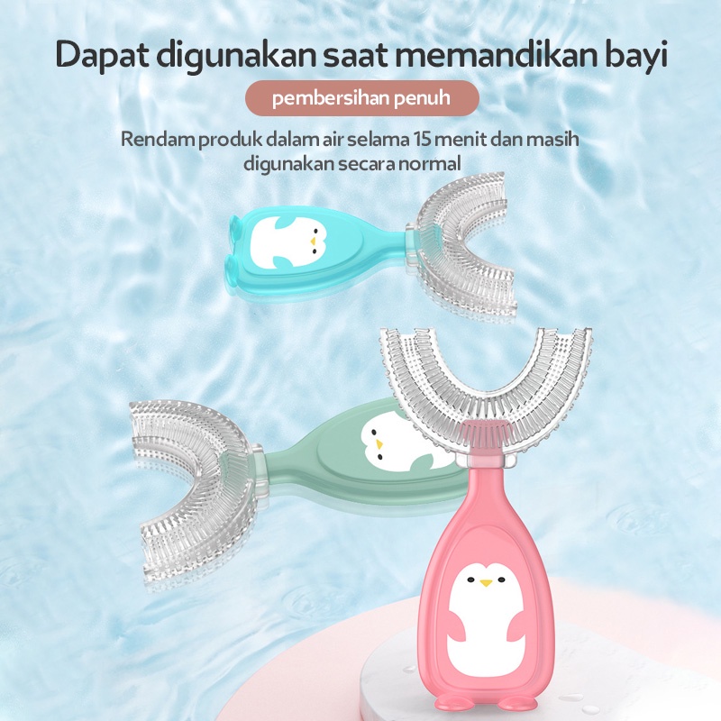 HIPPO LAND Sikat Gigi Anak Bentuk U Bahan Silikon /Tooth Brush Baby Silicon type U Sikat Gigi Anak Sikat/Training Toothbrush 266