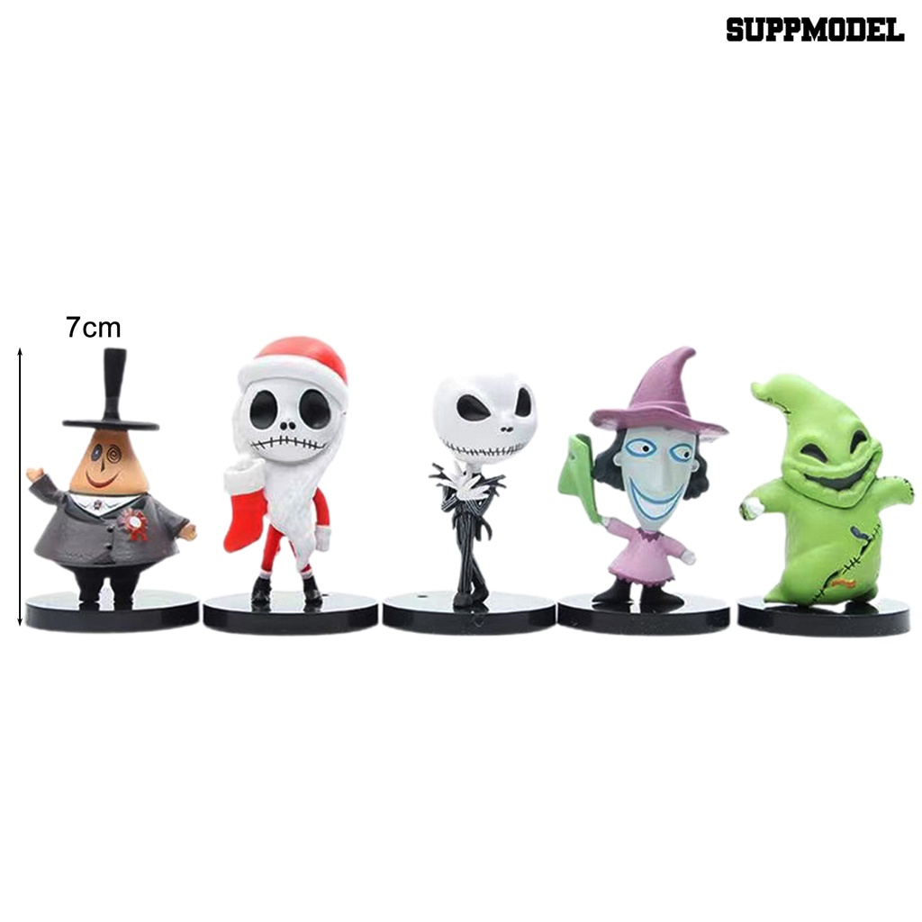 10pcs Miniatur Jack Skellington Bahan PVC Untuk Dekorasi Ruangan