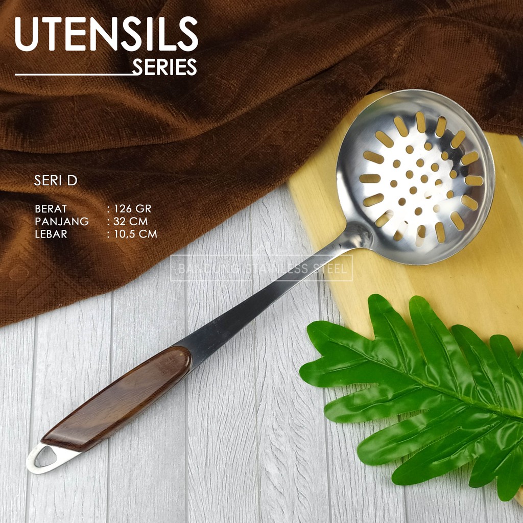 Centong Besar Lubang sendok kuah sup sayur ladle tebal stainless 32cm