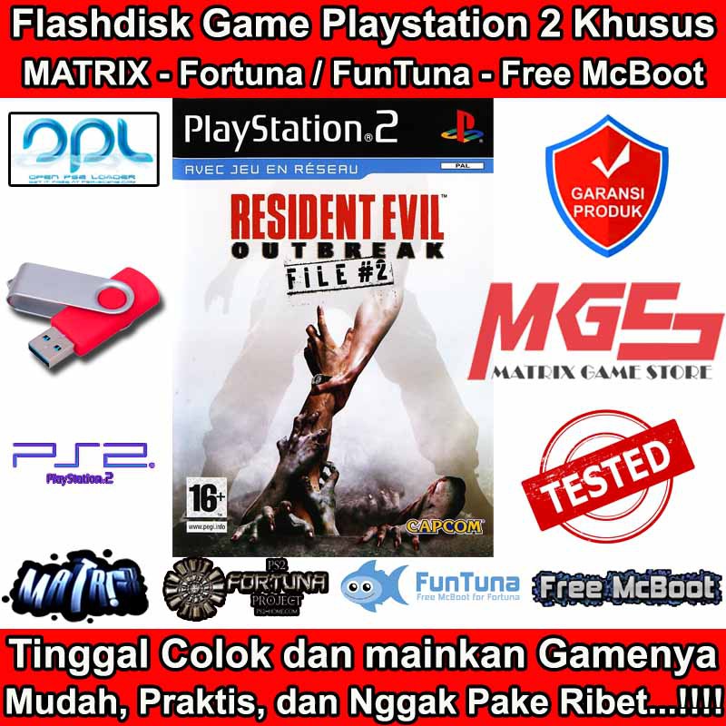 Flashdisk Game PS2 PS 2 Resident Evil Outbreak File 2