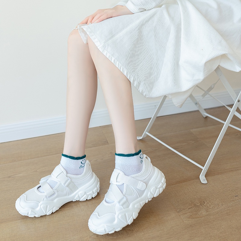MURMURE.ID | KAOS KAKI WANITA UNISEX RENDA SOCK IMPORT KUALITAS PREMIUM MOTIF MIKI SMILE CS035 CS036-3