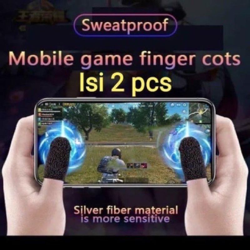 SARUNG JARI JEMPOL GAMER ANTI KERINGAT / BASAH GAME PUBG MOBILE LEGEND FREE FIRE SEPASANG 2PCS COD