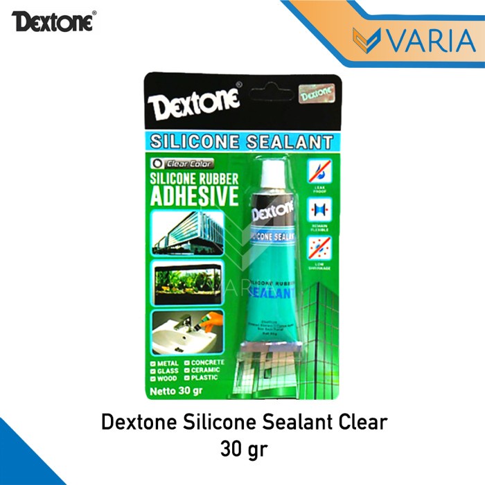 Dextone Silicone Sealant 30 gr Clear Lem Kaca Rubber Adhesive Bening