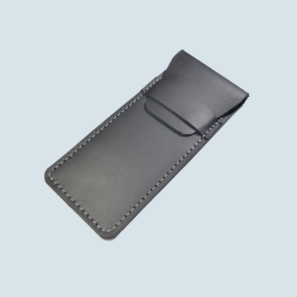 

tempat pensil unik kulit sapi asli pencil case warna hitam