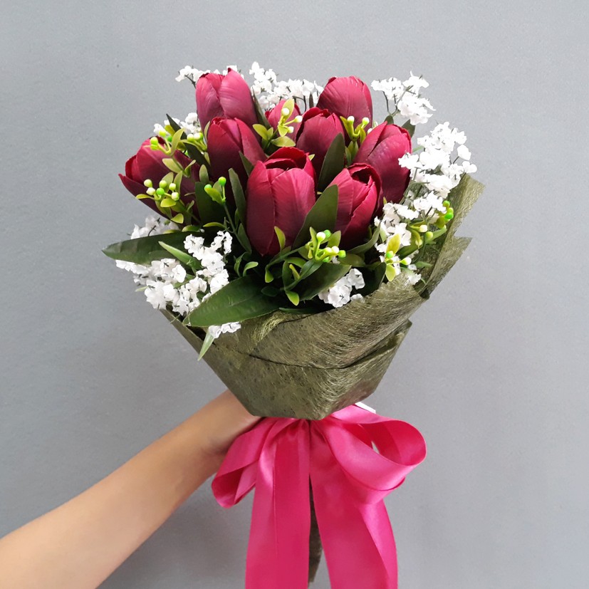 Jual Buket Bunga Tulip Palsu Artificial Shopee Indonesia