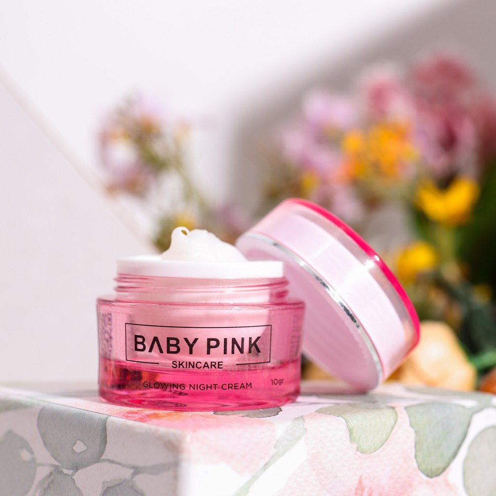 Baby Pink Skincare Glowing Night Cream Melembabkan Wajah &amp; Hilangkan Jerawat Aman Resmi BPOM Halal