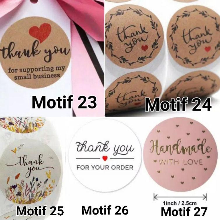 

[♖D74] Stiker ucapan isi 100 terima kasih sticker parsel souvenir thankyou thank you bulat premium m