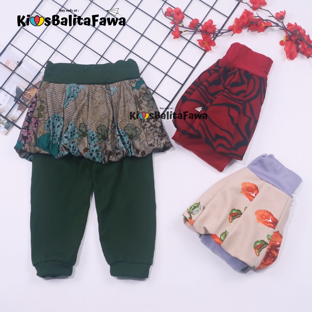 Legging Balloon Baby Girl 0-12 Bulan / Leging Rok Celana Panjang - Pants Baby Kaos - Motif Polos