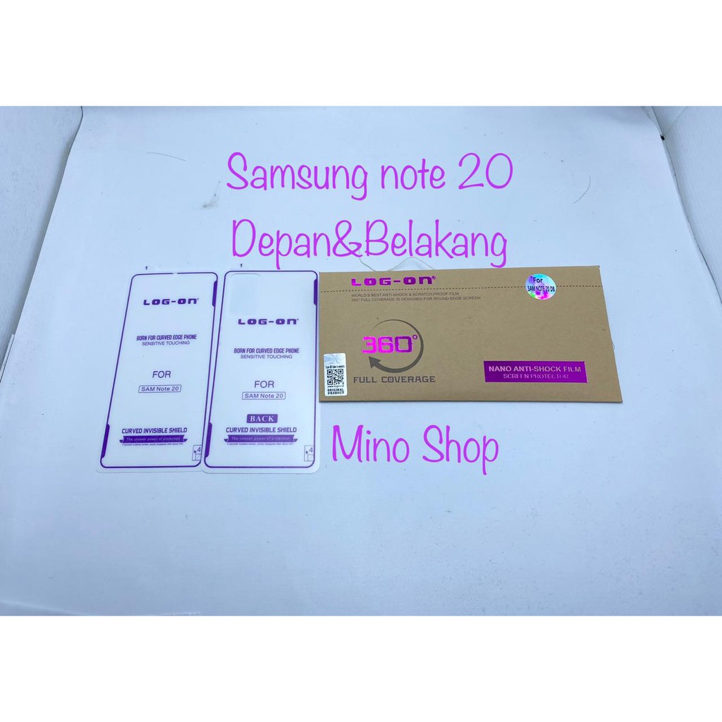 ANTI GORES JELLY SAMSUNG NOTE 20 DEPAN BELAKANG - ANTI SHOCK FULLCOVER LOG ON