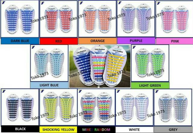 Premium Shoelace silicone - Tali sepatu silikon isi 20pcs