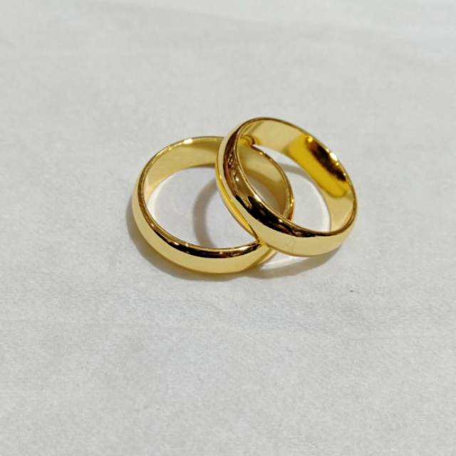 Xuping cincin kawin polos berlapis emas 24k