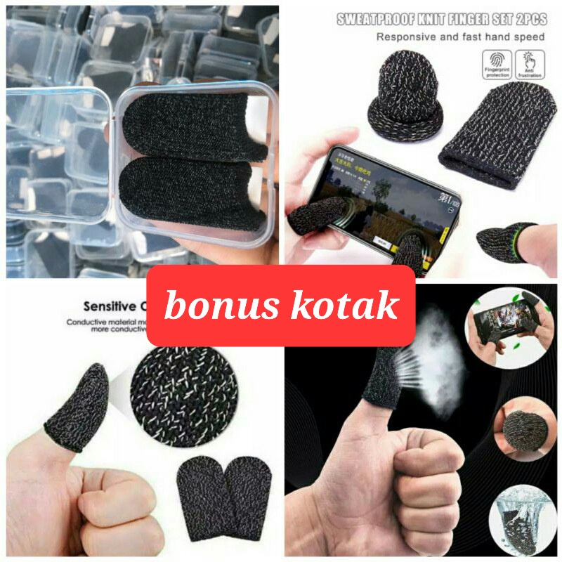 Original sarung jari jempol gaming  plus kotak sarung jari sensitif anti keringat