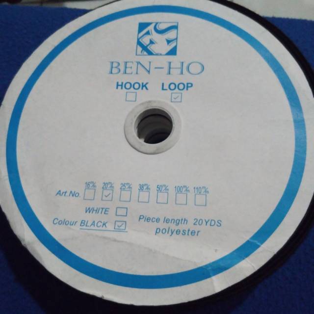 

YEN Velcro perekat warna hitam 2.5cm 1 set (kasar dan halus)